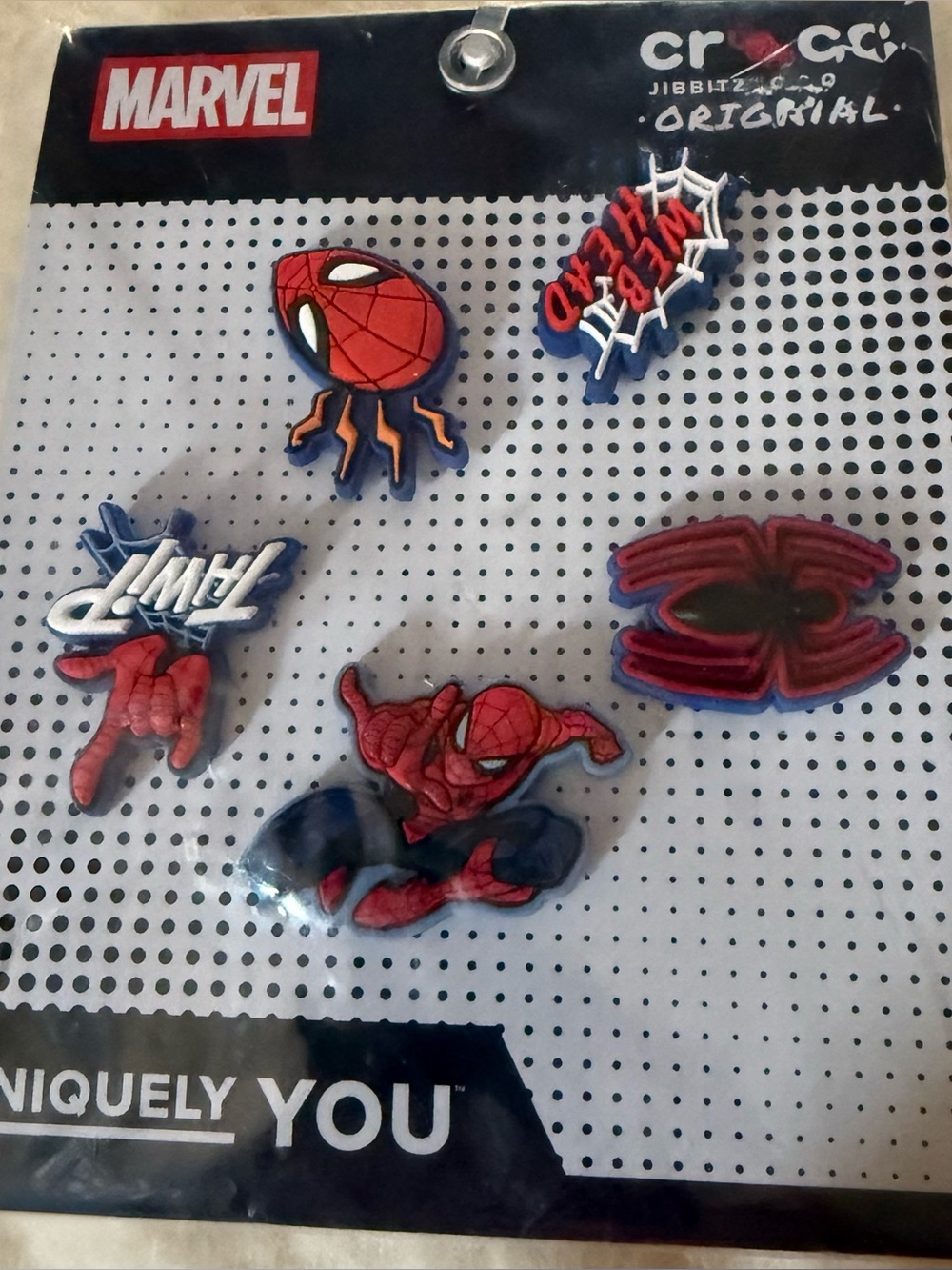 Marvel Spider-Man Shoe Charms Set in Red, Blue & Black